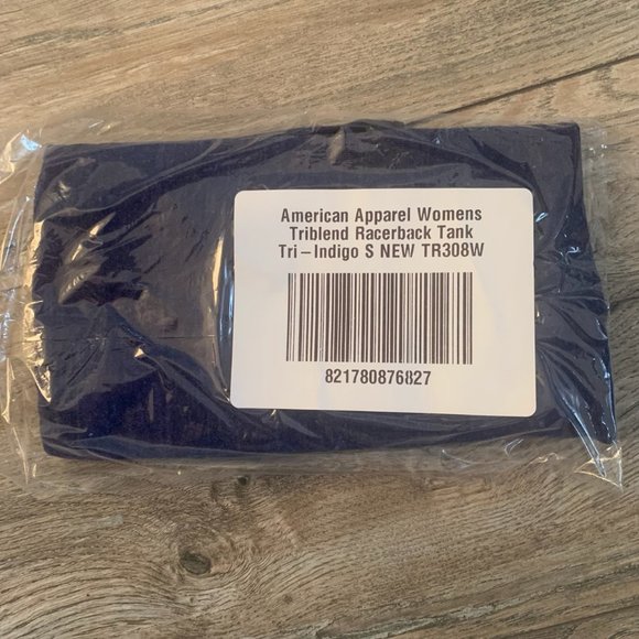 NWT AMERICAN APPAREL WOMEN'S TRIBLEND RACERBACK TANK TOP TRI-INDIGO SMALL - Picture 8 of 10